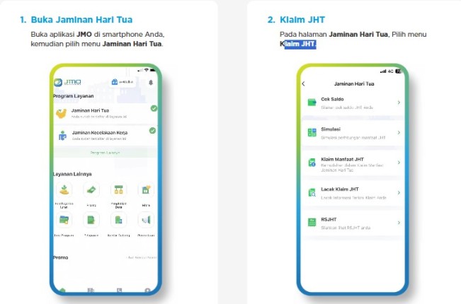 Step klaim JHT lewat aplikasi. (bpjsketenagakerjaan.go.id)